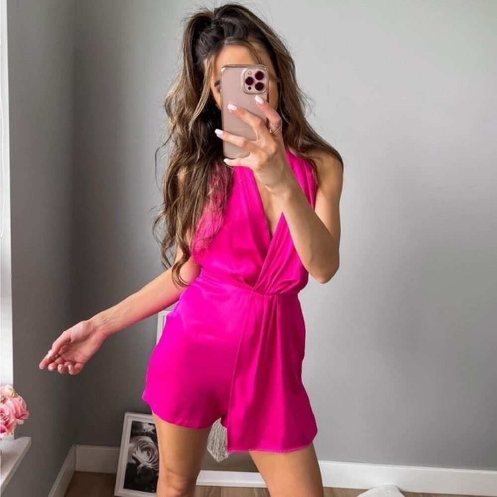 ZARA SATIN EFFECT SHORT JUMPSUIT - Picture 3 of 6
